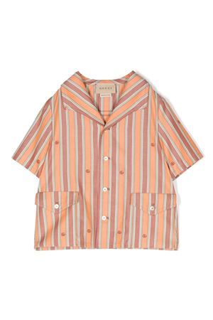 Camicia in cotone arancione GUCCI KIDS | 712229XWAV16253